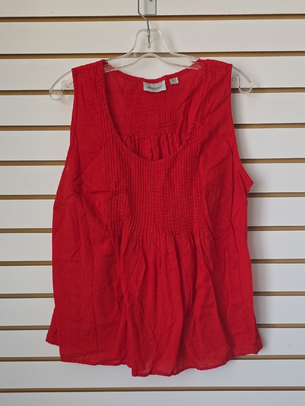 Avenue Sleeveless Pintuck Peasant Top 18/20 Red